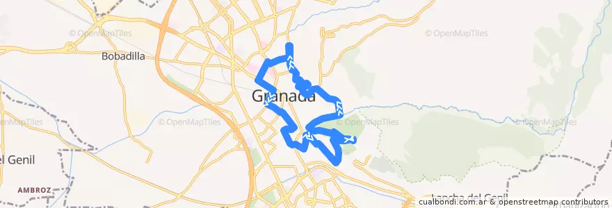 Mapa del recorrido Granada City Tour - Ruta Diurna de la línea  en Granada.