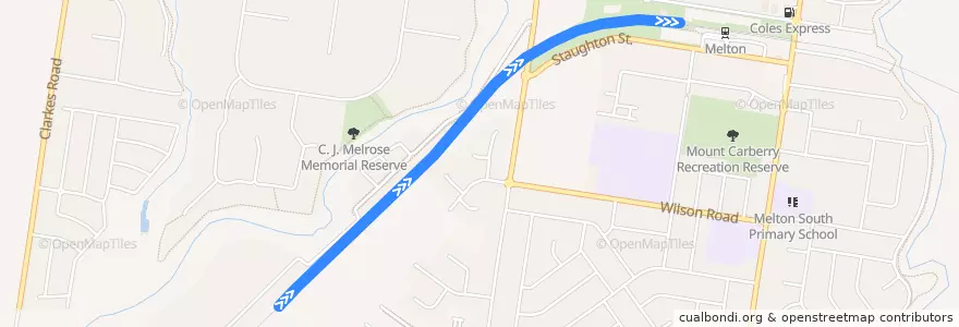 Mapa del recorrido Maryborough Line de la línea  en City of Melton.