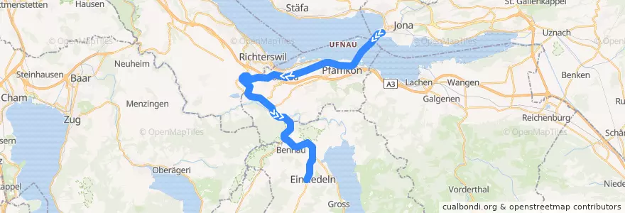 Mapa del recorrido S40: Rapperswil SG –> Einsiedeln de la línea  en Svitto.