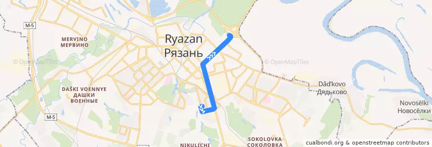 Mapa del recorrido Автобус №14 улица Разина - ТЦ "Круиз" de la línea  en городской округ Рязань.