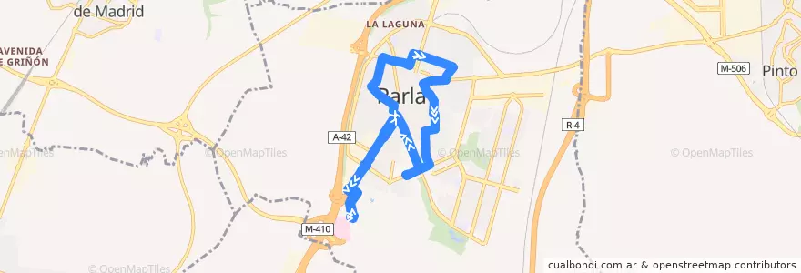 Mapa del recorrido Circular 1 de la línea  en بارلا.