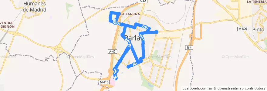Mapa del recorrido Circular 2 de la línea  en بارلا.