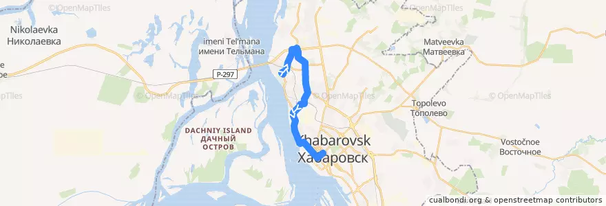 Mapa del recorrido Автобус 49: Детский санаторий - Госбанк de la línea  en Khabarovsk.
