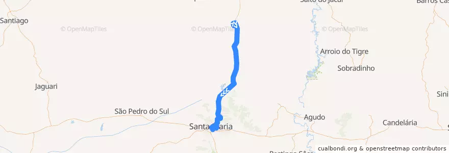 Mapa del recorrido Júlio de Castilhos → Santa Maria de la línea  en Região Geográfica Imediata de Santa Maria.