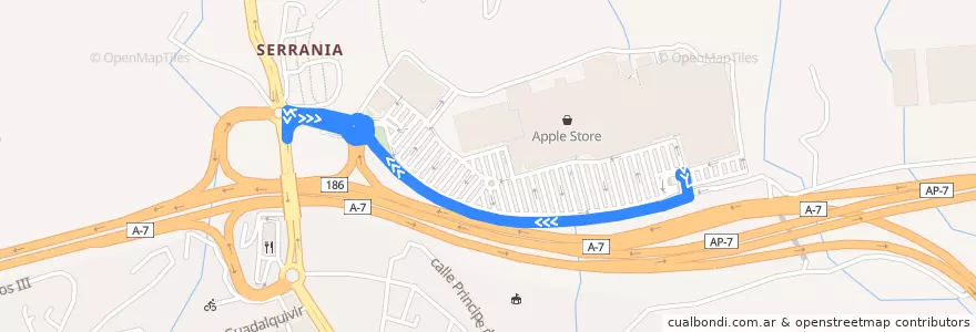 Mapa del recorrido L-3: C.C La Cañada - El Ángel de la línea  en Marbella.