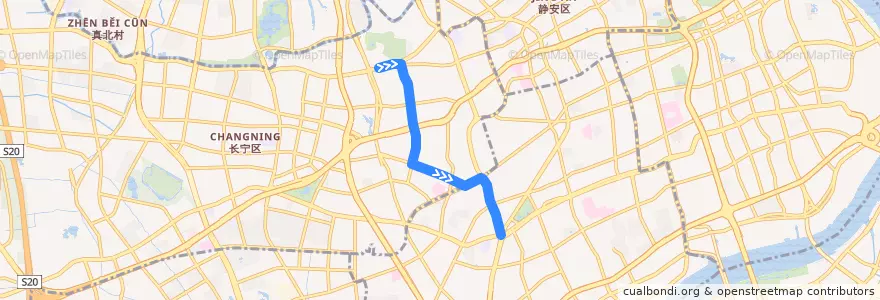 Mapa del recorrido 946路 中山公园地铁站-万源路平阳路 de la línea  en Shanghai.