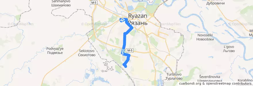 Mapa del recorrido Автобус №2 Вокзал "Рязань-2" - Богородицкое кладбище de la línea  en городской округ Рязань.