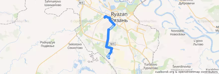 Mapa del recorrido Автобус №2 Богородицкое кладбище - Вокзал "Рязань-2" de la línea  en городской округ Рязань.