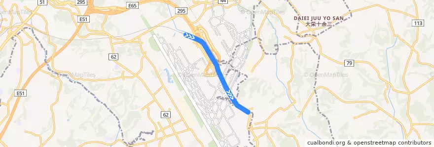 Mapa del recorrido 芝山鉄道線 de la línea  en 成田市.