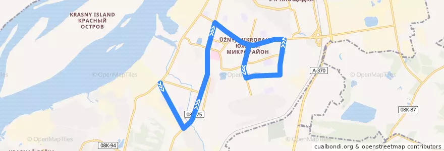 Mapa del recorrido Автобус 62: Завод "Амуркабель" - Торговый центр de la línea  en городской округ Хабаровск.