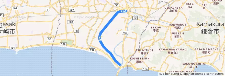 Mapa del recorrido 小田急電鉄江ノ島線 de la línea  en Фулзисава.