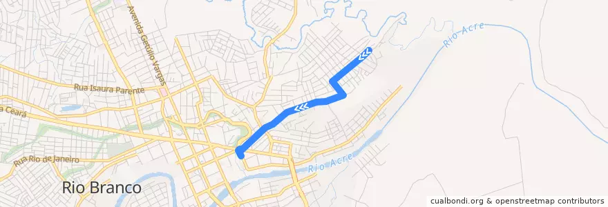 Mapa del recorrido 802 - Morada do Sol (Ida) de la línea  en リオブランコ.