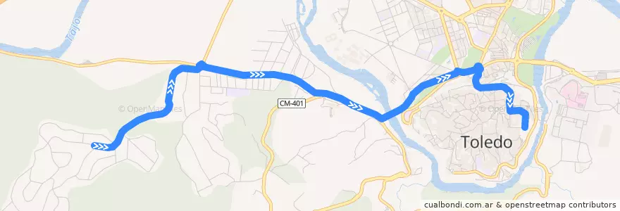 Mapa del recorrido Línea 72: Zocodover → Olivilla → Montesión de la línea  en طليطلة.