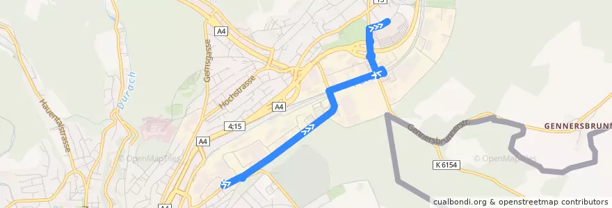 Mapa del recorrido Bus 9: Ebnat => Herblingen Einkaufszentren de la línea  en Schaffhouse.