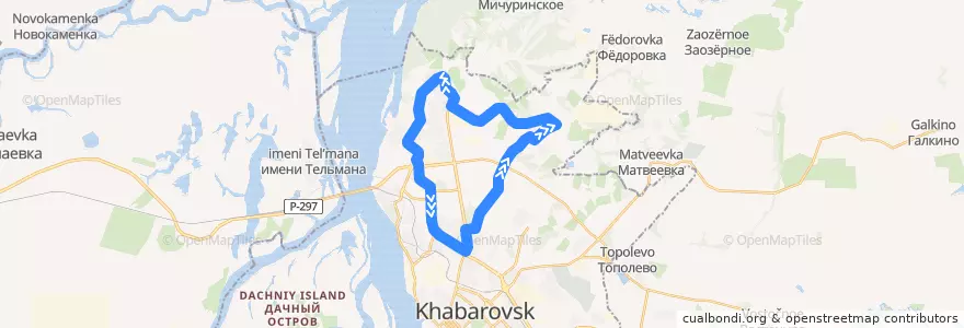 Mapa del recorrido Автобус 46: Посёлок Берёзовка - Больница №10 - ул. Шелеста - Посёлок Берёзовка de la línea  en городской округ Хабаровск.