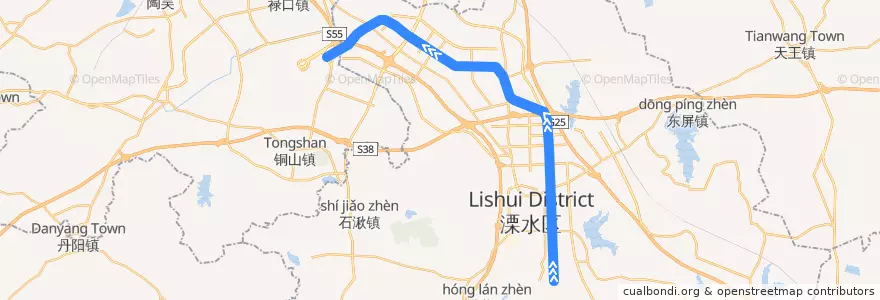Mapa del recorrido 南京地铁S7号线 de la línea  en リツ水区.
