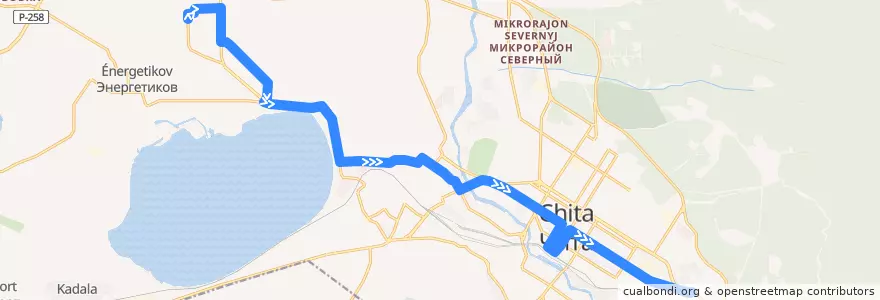 Mapa del recorrido Маршрутное такси №22 de la línea  en チタ管区.