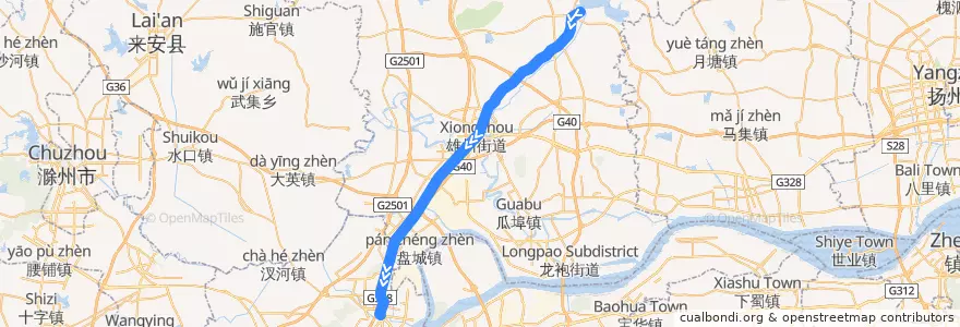 Mapa del recorrido 南京地铁S8号线 de la línea  en District de Luhe.