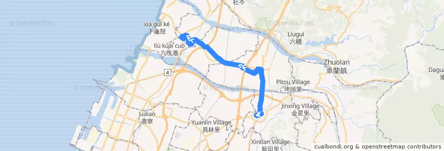 Mapa del recorrido 213路 (往大甲體育場_往程) de la línea  en تاي شانغ.