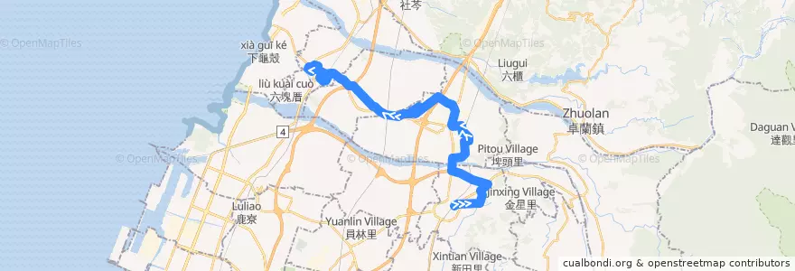 Mapa del recorrido 811路 (往大甲體育場_往程) de la línea  en 타이중 시.