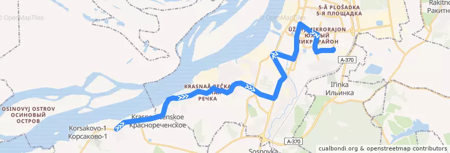 Mapa del recorrido Автобус 27: Подсобное хозяйство - Индустриальный посёлок de la línea  en ハバロフスク地区.