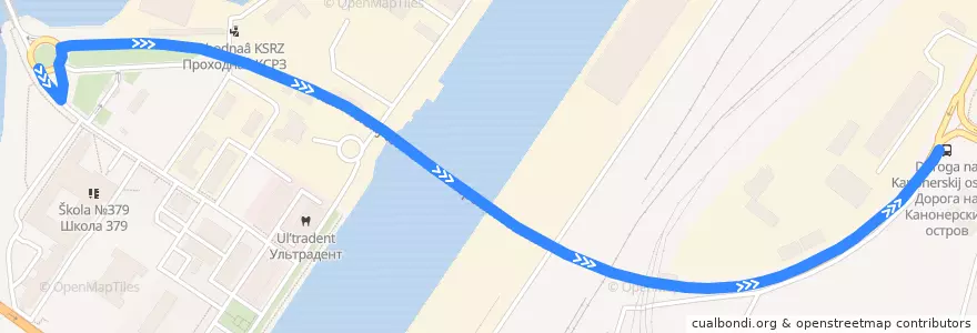 Mapa del recorrido Автобус № 67А: Канонерский остров => Двинская улица de la línea  en округ Морские ворота.