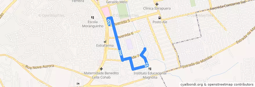 Mapa del recorrido Forquilha / Term. Cohab(Sentido Bairro) de la línea  en São Luís.