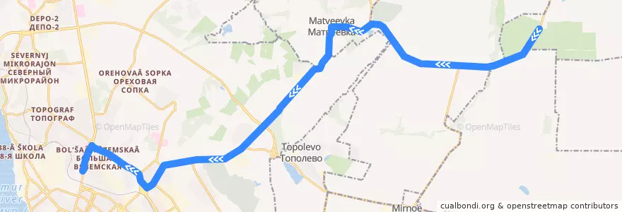 Mapa del recorrido Автобус 111У: сады "Смирновские" - Автовокзал de la línea  en Territorio di Chabarovsk.