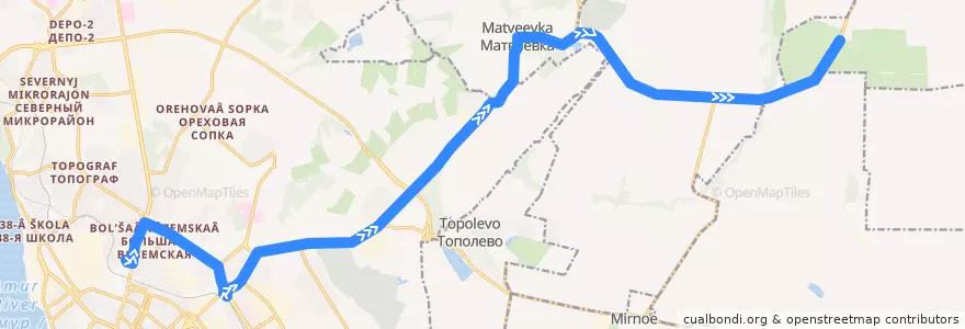 Mapa del recorrido Автобус 111У: Автовокзал - сады "Смирновские" de la línea  en Krai de Jabárovsk.