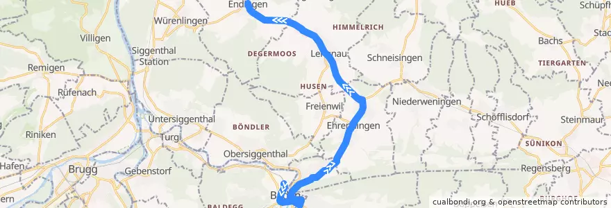 Mapa del recorrido Bus 352: Baden => Endingen de la línea  en Аргау.