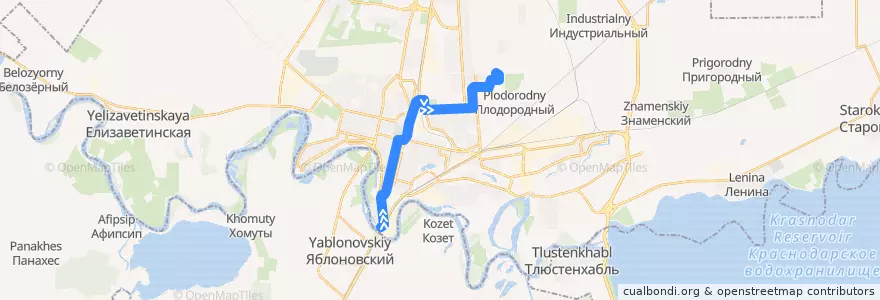 Mapa del recorrido Автобус №3: Автовокзал "Южный" => Микрорайон "Губернский" de la línea  en городской округ Краснодар.