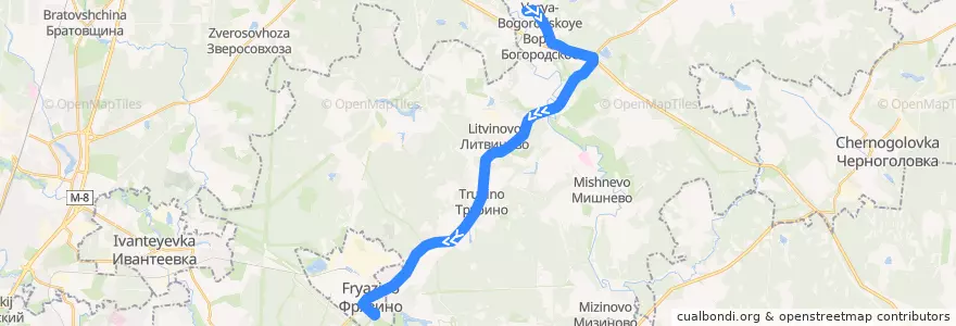 Mapa del recorrido Автобус 29: Дом отдыха «Щёлково» — Фрязино de la línea  en городской округ Щёлково.