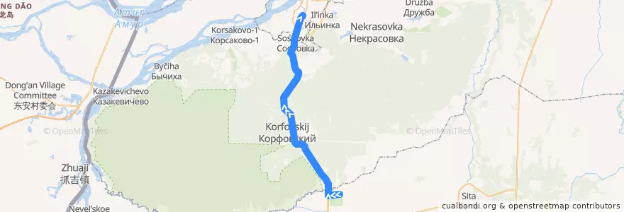 Mapa del recorrido Автобус 122: сады "Чирки" - Химфармзавод de la línea  en Хабаровский край.