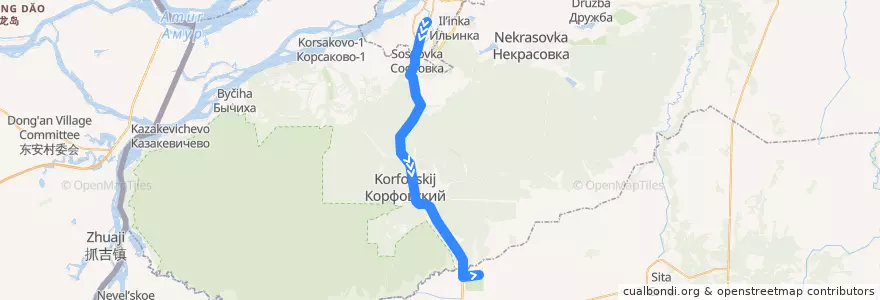 Mapa del recorrido Автобус 122: Химфармзавод - сады "Чирки" de la línea  en Khabarovsk Krai.