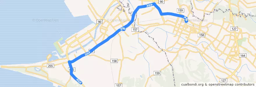Mapa del recorrido イオンモール富津線（富津営業所発君津駅北口行） de la línea  en 千葉県.