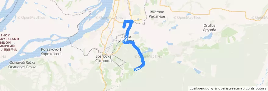 Mapa del recorrido Автобус 128: Садовая - Автопарк de la línea  en Хабаровский район.
