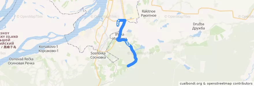 Mapa del recorrido Автобус 128: Автопарк - Садовая de la línea  en Хабаровский район.