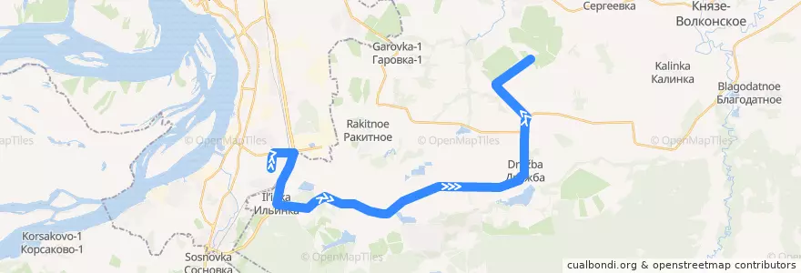 Mapa del recorrido Автобус 120: Автопарк - сады "Ивушка" de la línea  en Хабаровский район.