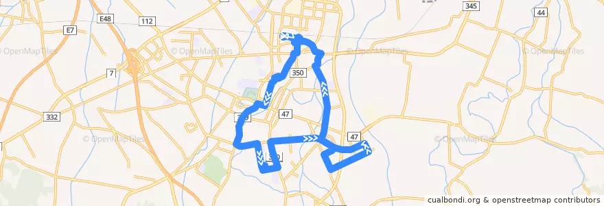 Mapa del recorrido 鶴岡市内廻り2コース de la línea  en 鶴岡市.