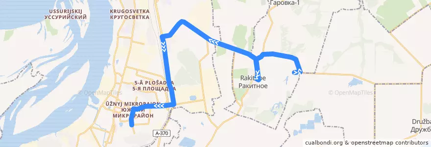 Mapa del recorrido Автобус 124: поселок Гаровка 2 - Индустриальный посёлок de la línea  en ハバロフスク地方.