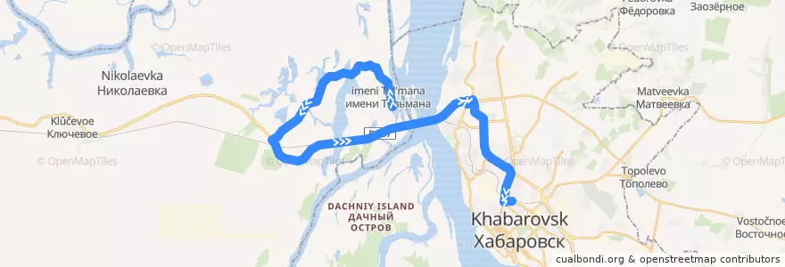 Mapa del recorrido Автобус 152: село Тельмана - Железнодорожный вокзал de la línea  en Far Eastern Federal District.