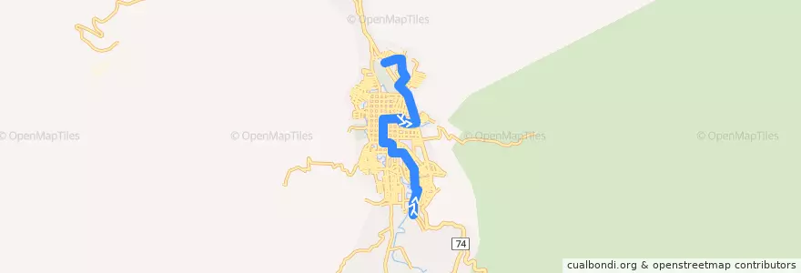 Mapa del recorrido Ruta 1: Barrio Linda Vista Sur => Barrio Villa Valencia I Etapa de la línea  en Jinotega (Municipio).