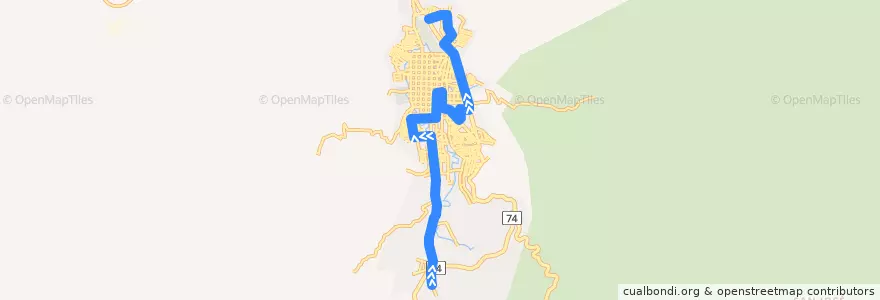 Mapa del recorrido Ruta 2: Cuatro Esquinas => Barrio Villa Valencia I Etapa de la línea  en Jinotega (Municipio).