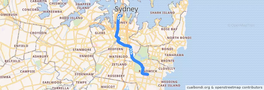Mapa del recorrido Randwick Line de la línea  en Sydney.