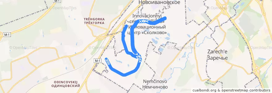 Mapa del recorrido Автобус Sk: ОЦ - платформа "Инновационный" de la línea  en Можайский район.