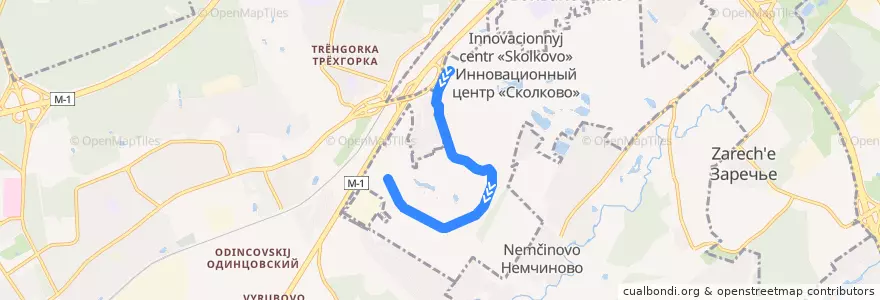 Mapa del recorrido Автобус Sk: платформа "Инновационный" - ОЦ de la línea  en Можайский район.