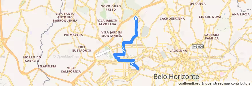 Mapa del recorrido 4150: Shopping Del Rey => BH Shopping de la línea  en Belo Horizonte.
