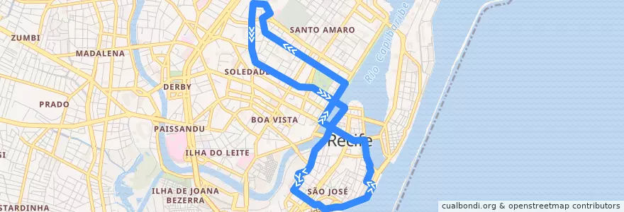 Mapa del recorrido Circular (Príncipe) de la línea  en Recife.