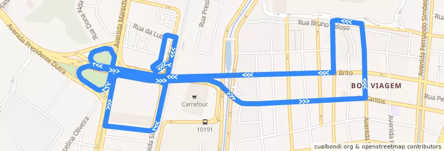 Mapa del recorrido TI Tancredo Neves - Shopping Recife de la línea  en 헤시피.