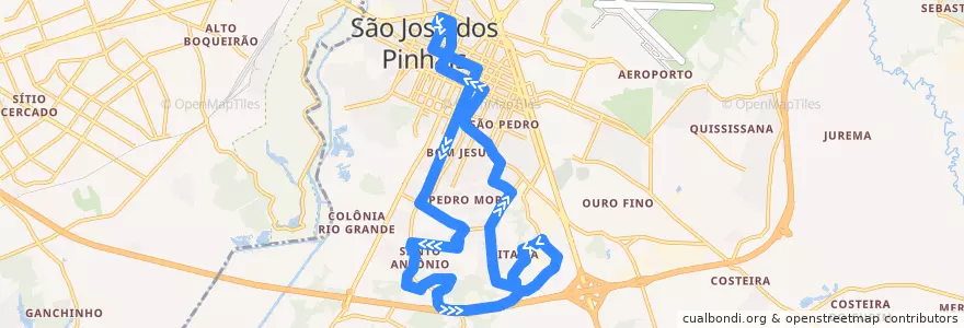 Mapa del recorrido Jardim Eldorado de la línea  en São José dos Pinhais.